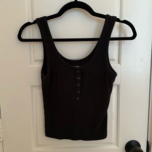 A&F soft AF black ribbed tank top